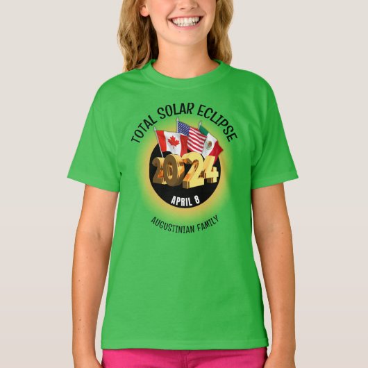 T-shirt Personnalisé 2024 TOTAL ÉLIPSE SOLAIRE Indicateurs (Devant)