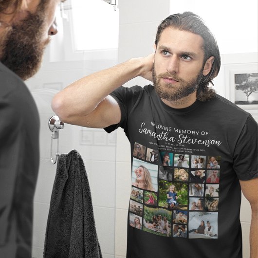 T-shirt Personnalisé 24 Photo Collage Memorial