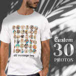 T-shirt Personnalisé 36 Photos Famille moderne et souvenir<br><div class="desc">Ajoutez des photos personnalisées de chien,  chat ou oiseau,  famille et amis avec un cadre simple</div>