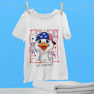 T-shirt Personnalisé 4 juillet Goose Boy Patriotique USA