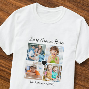 T-shirt Personnalisé 4 Photo Nom de famille Love Groves Ci