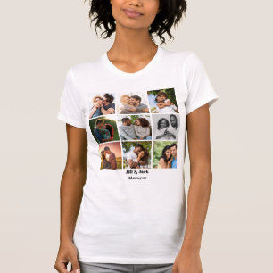 T-shirt Personnalisé 9 Photo Collage Modèle pour couples