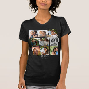 T-shirt Personnalisé 9 Photo Collage Modèle pour couples