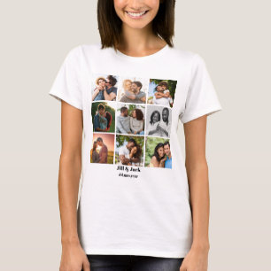 T-shirt Personnalisé 9 Photo Collage Modèle pour couples