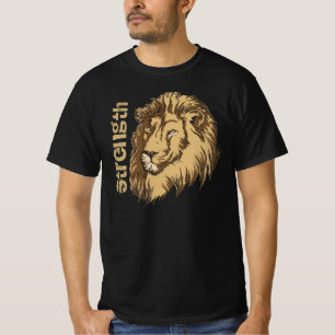 T-shirt personnalisé à tête de lion - Force