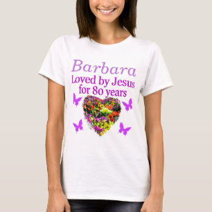 T-SHIRT PERSONNALISÉ AIMÉ PAR JÉSUS 80E ANNIVERSAIRE T SHI