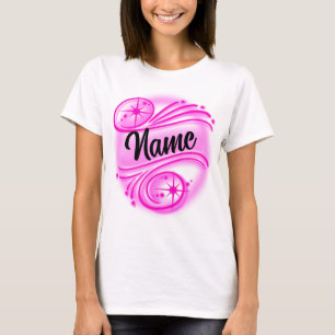 T-shirt Personnalisé Airbrused Nom Personnalisé Rose