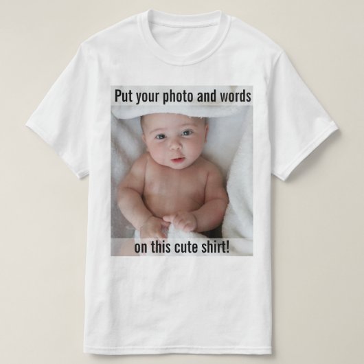 T-shirt Personnalisé Ajouter une photo et un texte (Design devant)
