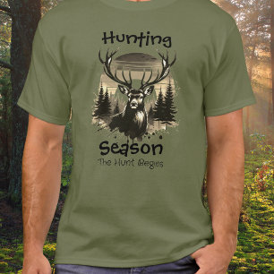 T-shirt personnalisé Antlers Nature Green CHASSE