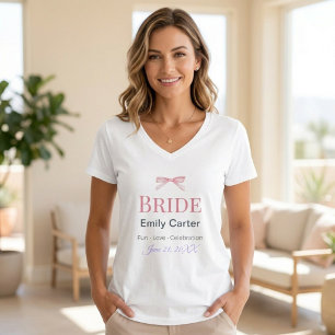 T-Shirt Personnalisé avec Nœud Papillon Rose à l'A