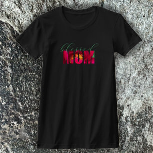 T-shirt Personnalisé Bienheureux maman rose Floral Mère ch