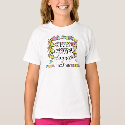 T-shirt personnalisé 'Bonjour Cinquième' (Devant)