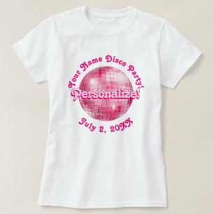 T-Shirt personnalisé Boule à facettes Rétro Rose