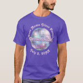 T-Shirt PERSONNALISÉ Boule de Disco Rétro Violet (Devant)