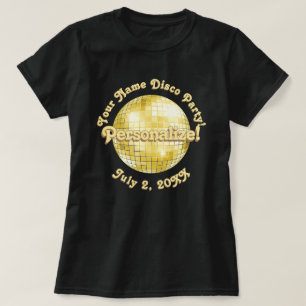 T-Shirt PERSONNALISÉ Boule Rétro Disco en Or