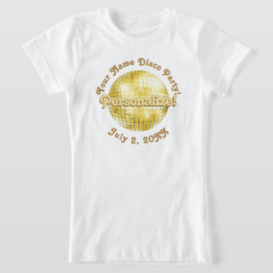 T-Shirt PERSONNALISÉ Boule Rétro Disco Or