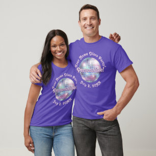 T-Shirt PERSONNALISÉ Boule Rétro Disco Violet