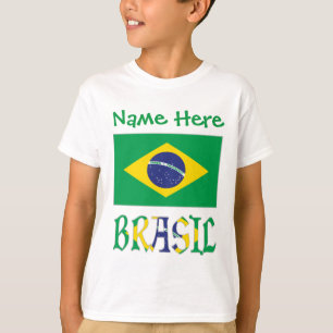 T-shirt personnalisé Brasil Bandiera pour garçon