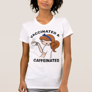 T-shirt Personnalisé Caffiné & Vacciné