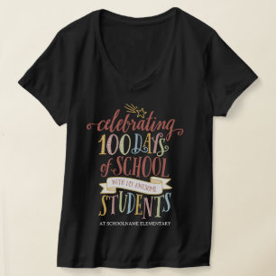 T-shirt Personnalisé Célébrer 100 jours d'enseignant scola