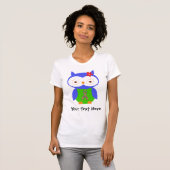 T-shirt personnalisé de hibou de ruban d'autisme (Devant entier)