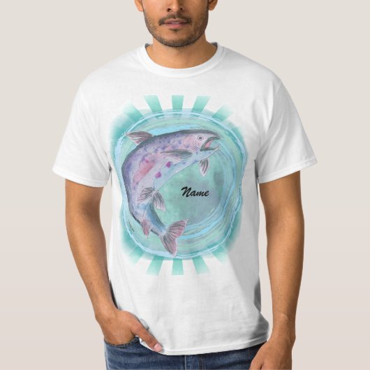 T-shirt personnalisé de pêche à la truite (Devant)