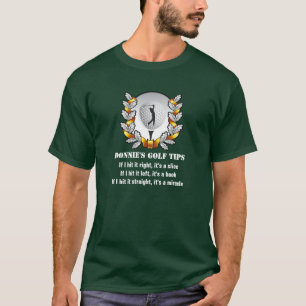 T-shirt personnalisé de vert de golfeur de bout d
