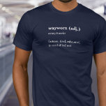 t-shirt personnalisé du dictionnaire de voyageurs<br><div class="desc">T-shirt de définition textuelle du voyageur usé. Définissez vos propres sentiments de voyageurs usés avec cette définition amusante du dictionnaire d'un t-shirt graphique en texte blanc pour voyageur usé. Une excellente idée cadeau à donner aux élèves de l'année d'écart, aux voyageurs et aux routards. Personnalisez avec votre propre définition, lit...</div>