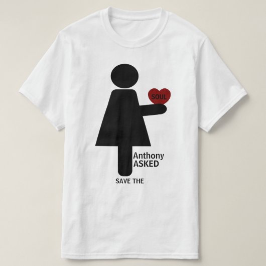 T-shirt Personnalisé, elle a dit oui, il a demandé (Design devant)