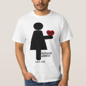 T-shirt Personnalisé, elle a dit oui, il a demandé (Devant)