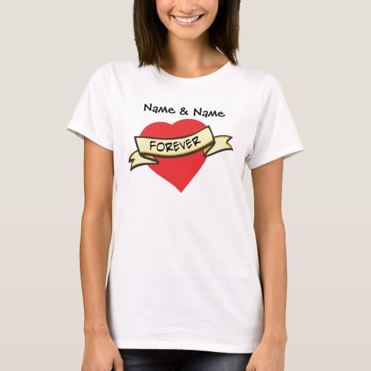 T-shirt Personnalisé En Amour Pour Toujours (Devant)
