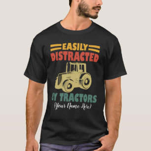 T-shirt Personnalisé Facilement Distrait Par Les Tracteurs
