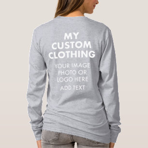 T-SHIRT PERSONNALISÉ FEMMES ASH GRAY LONG SLEEVE