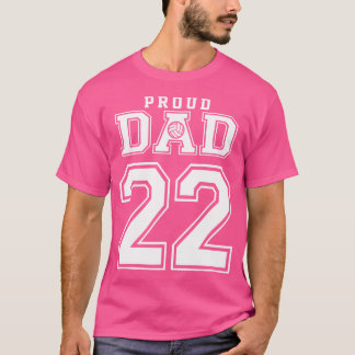 T-shirt Personnalisé Fier Volleyball Papa Numéro 22 Person