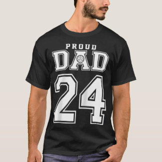 T-shirt Personnalisé Fier Volleyball Papa Numéro 24 Person