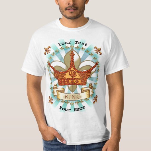 T-shirt personnalisé Fleur De Lis King Dad (Devant)