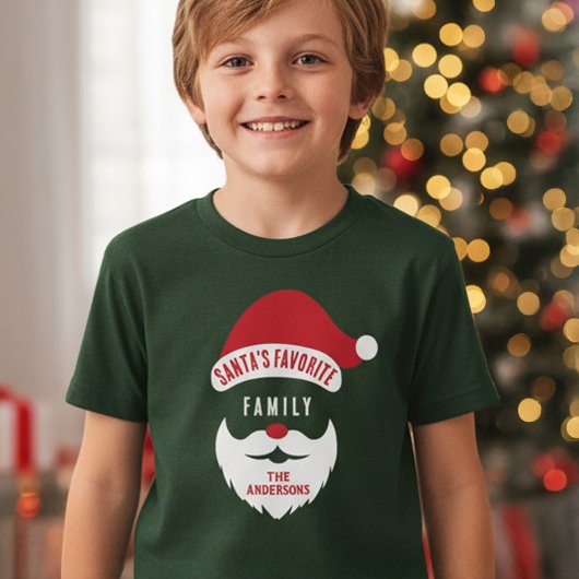 T-shirt Personnalisé Funny Père Noël Favori Nom de famille