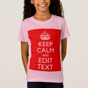 T-Shirt Personnalisé Gardez Le Calme Et Votre Texte Rouge