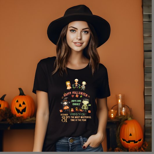 T-shirt personnalisé Halloween de mignons monstres