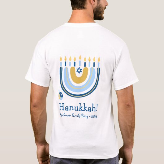 T-shirt Personnalisé Happy Hanoukka Menorah Rainbow (Dos)