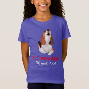 T-Shirt personnalisé J'adore les Beagles qui hurle