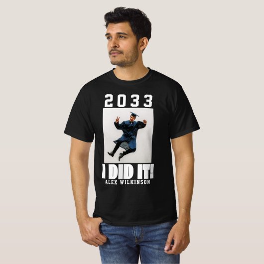 T-shirt PERSONNALISÉ J'AI FAIT IT Bold Script amusant Phot (Devant entier)