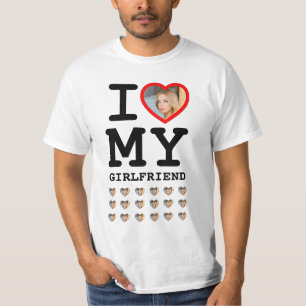 T-shirt Personnalisé J'aime ma petite amie photo drôle c