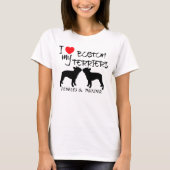 T-shirt Personnalisé J'Aime Mes Boston Terriers (Devant)