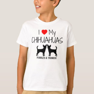 T-shirt Personnalisé J'Aime Mes Deux Chihuahuas