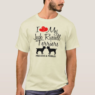 T-shirt Personnalisé J'Aime Mes Deux Jack Russell Terriers