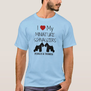 T-shirt Personnalisé J'Aime Mes Schnauzers Miniature