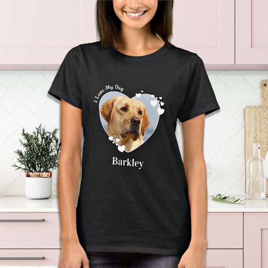 T-shirt Personnalisé J'aime mon chien Coeur mignon animal 