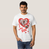 T-shirt Personnalisé J'aime mon chien texte photo (Devant entier)