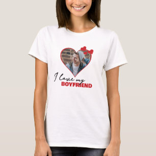 T-shirt Personnalisé J'aime mon copain Photo du coeur